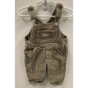 Oshkosh B'Gosh Vestbak Tan Corduroy Overalls  Bibs Baby Toddler Boy 12 Months
